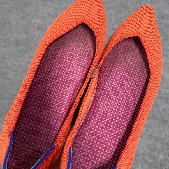 Rothy's The Point Persimmon Flats Women 11 Flame Orange Knit Pointed Toe *INSOLE - Picture 7 of 10